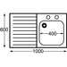 KWC DVS Self Assembly Stainless Steel Sink Left Hand Drainer 1000x600mm KWC DVS