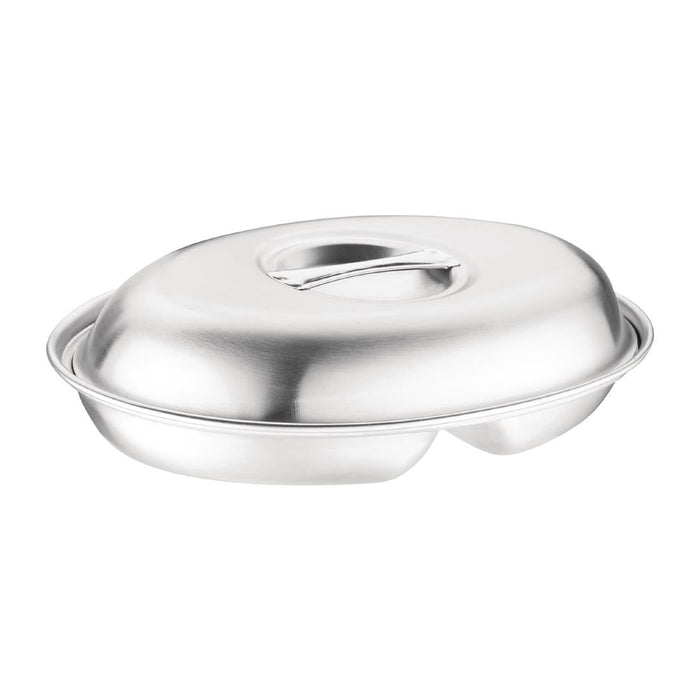 Olympia Oval Vegetable Dish Two Compartments 200mm Olympia