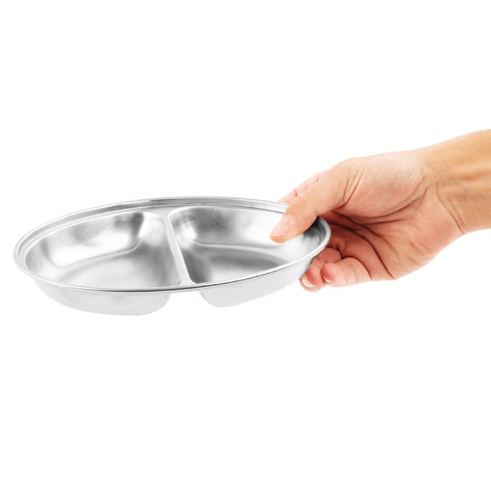 Olympia Oval Vegetable Dish Two Compartments 200mm Olympia