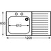 KWC DVS Self Assembly Stainless Steel Sink Right Hand Drainer 1200x650mm KWC DVS