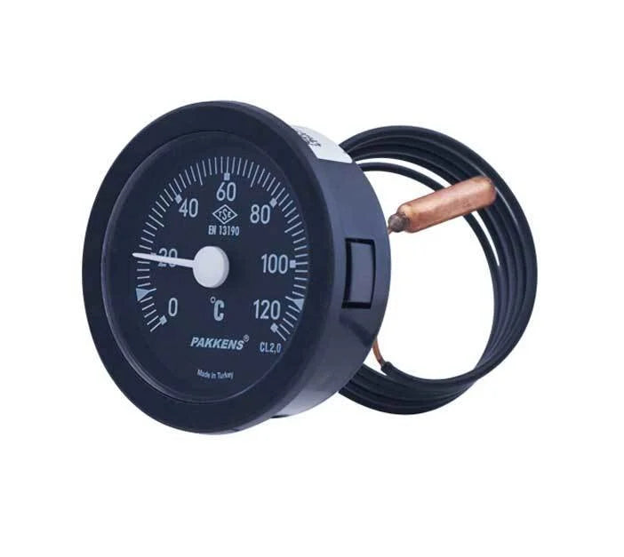 Pakkens Boiler Tea Machine Thermometer 0 to +120°C Rear Mount 1m Capillary Canmac