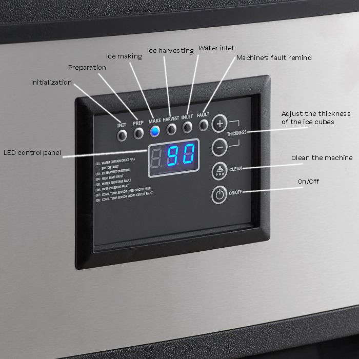 Combisteel Ice Cube Maker - 73kg/24h Production - 230V - R 290 Refrigerant - Automatic Operation - Compact Stainless Steel Design Combisteel