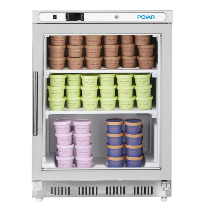 Polar C-Series Undercounter Stainless Steel Display Freezer 129Ltr Polar