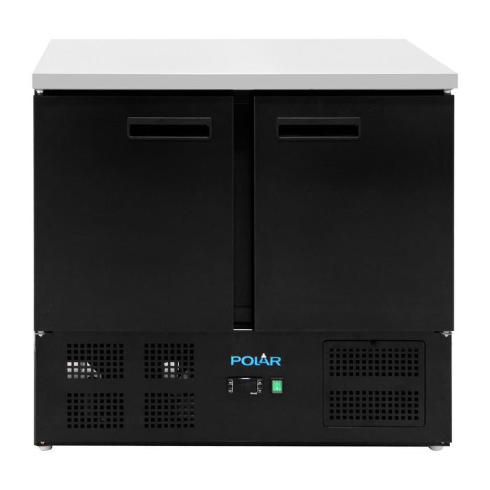 Polar G-Series Double Door Counter Fridge Black 240Ltr Polar
