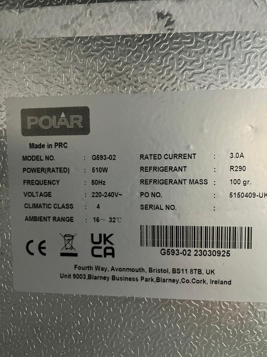 Polar G593 Heavy Duty Single Door Freezer Stainless Steel 600Lt-Refurbished Canmac Refurbished
