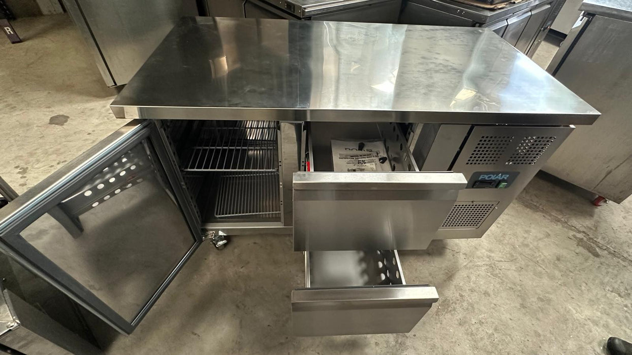 B Grade Polar U-Series 1 Door & Double Drawer Counter Fridge 282Ltr - GD873 Canmac Catering Equipment