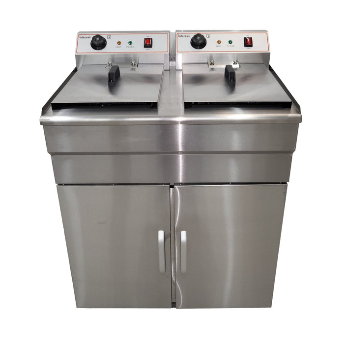 Infernus Free Standing Twin Tank Electric Fryer – 2 x 16 Litres