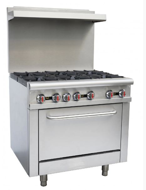 Infernus 6 Burner Range Oven with Splashback Canmac Catering Equipment