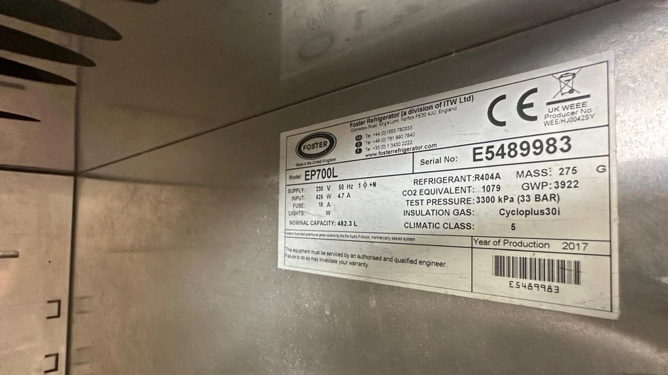 Commercial Foster G2 EP700L Upright Freezer - Refurbished Canmac Catering Equipment