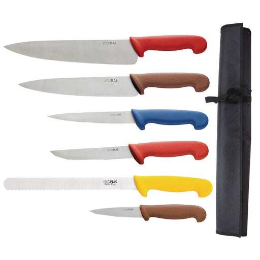 Contains: 2x Cook's Knives, Slicer, Boning Knife, Fillet Knife, Paring Knife and Wallet