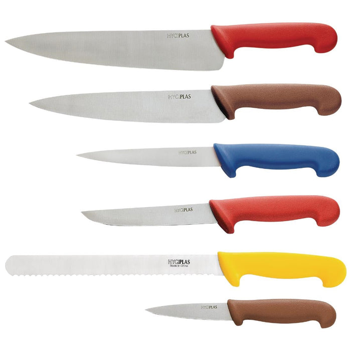 Hygiplas Colour Coded 6-Piece Chef Knife Set with Wallet Hygiplas