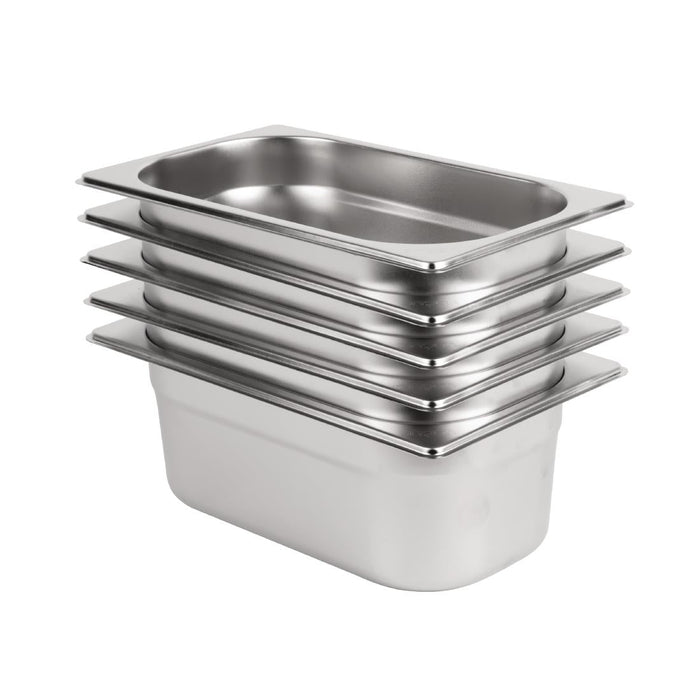 Vogue Stainless Steel Gastronorm Container Kit 1/4 (5 Pack) Vogue