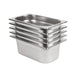 Vogue Stainless Steel Gastronorm Container Kit 1/4 (5 Pack) Vogue