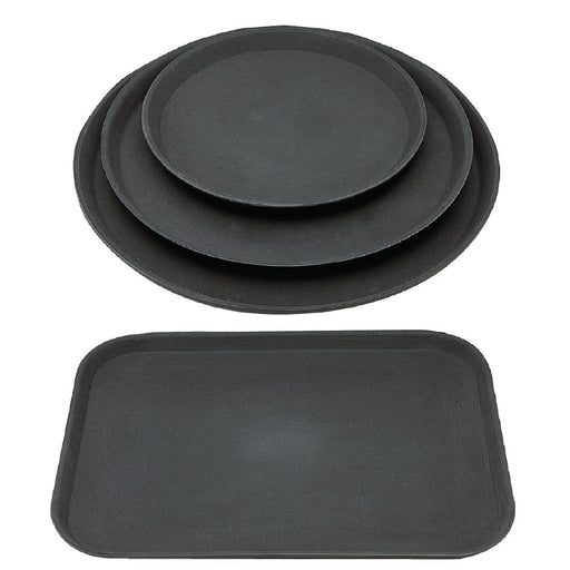 8 ronde en 4 rechthoekige antislip dienbladen