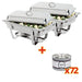 Pack of 2x 1/1GN stainless steel chafers with 72 gel fuel tins.