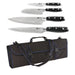 High quality 4-piece knife set with durable 16-slot roll bag