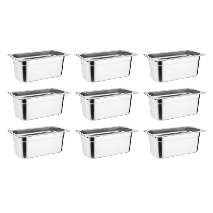Vogue Stainless Steel Gastronorm Tray Set 9 x 1/3 Vogue