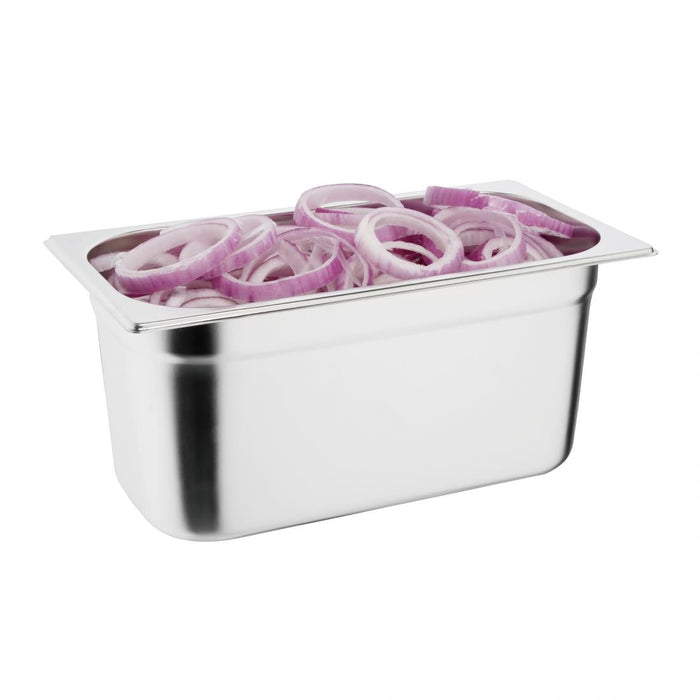 Vogue Stainless Steel Gastronorm Tray Set 3 x 1/3 with Lids Vogue