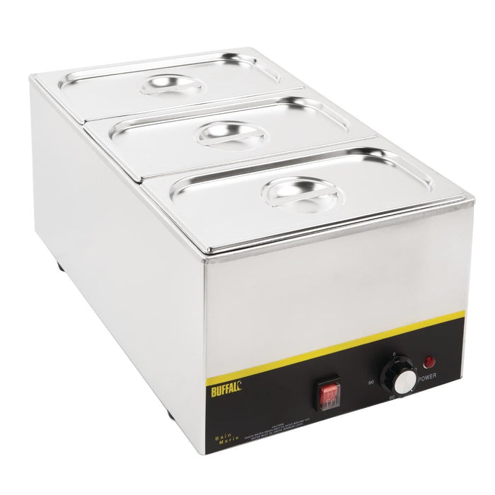 Vogue Stainless Steel Gastronorm Tray Set 3 x 1/3 with Lids Vogue