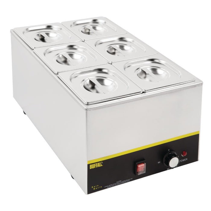 Vogue Stainless Steel Gastronorm Tray Set with Lids 1/6 (6 Pack) Vogue