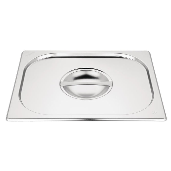Vogue Stainless Steel Gastronorm Tray Set 2 x 1/2 with Lids Vogue