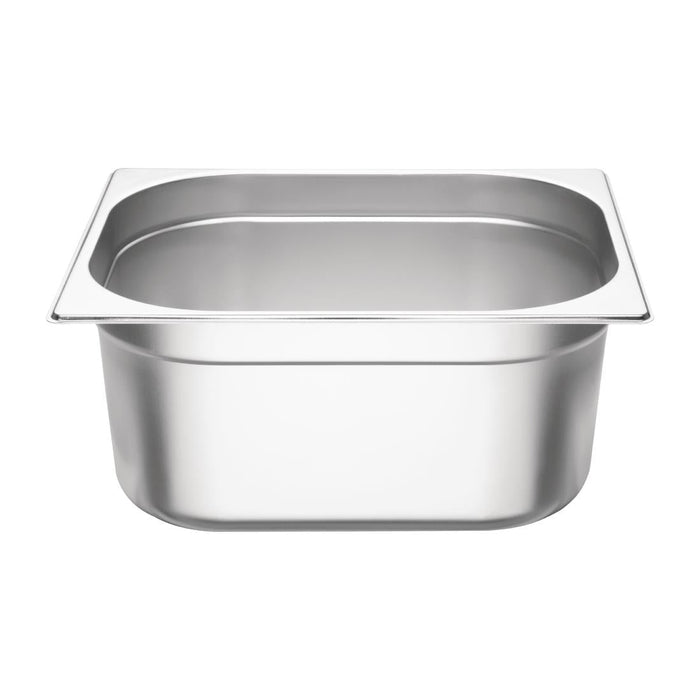 Vogue Stainless Steel Gastronorm Tray Set 2 x 1/2 with Lids Vogue