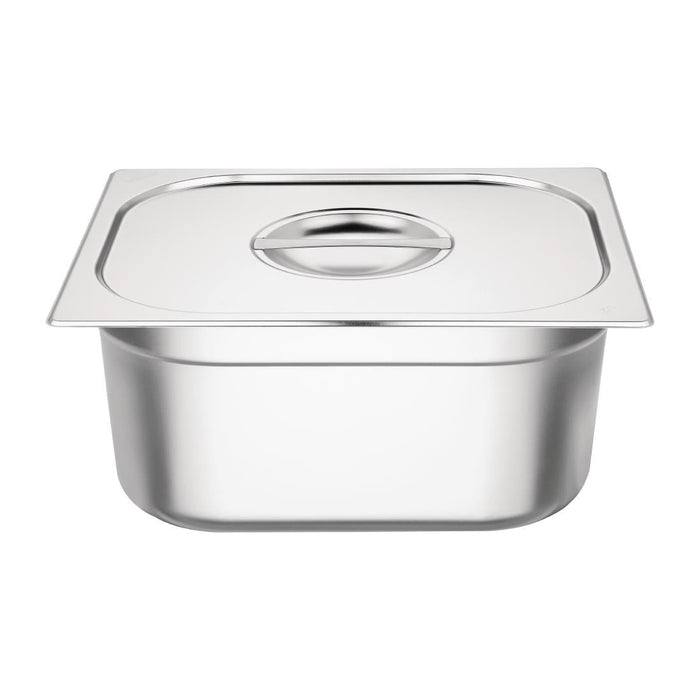 Vogue Stainless Steel Gastronorm Tray Set 2 x 1/2 with Lids Vogue