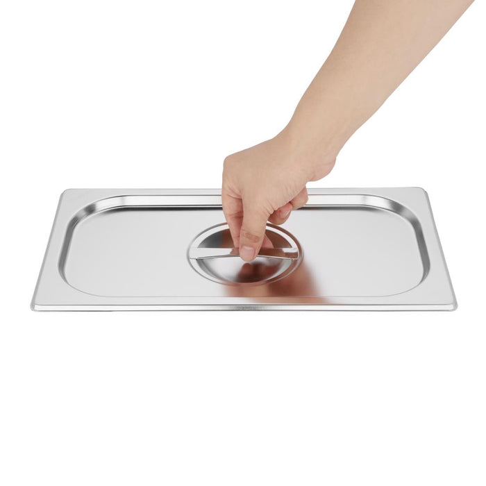 Vogue Stainless Steel Gastronorm Tray Set 1/3 and 4 x 1/6 with Lids Vogue