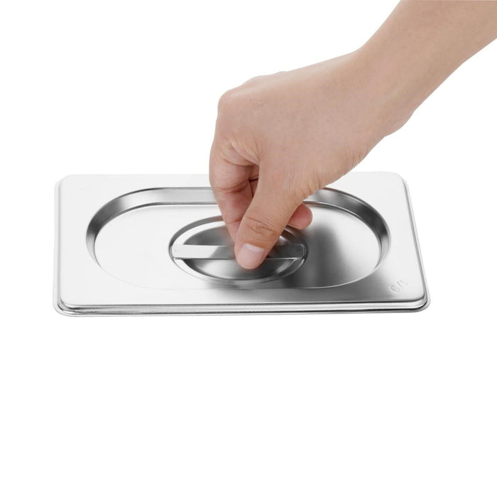 Vogue Gastronorm Tray Set with Lids 1/9 (6 Pack) Vogue