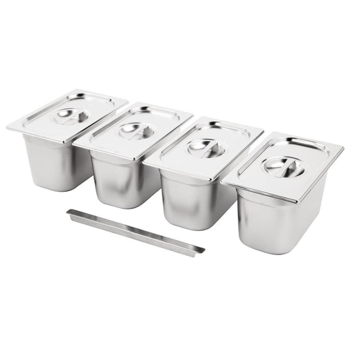 Pack of 4 GN 1/4 with lids