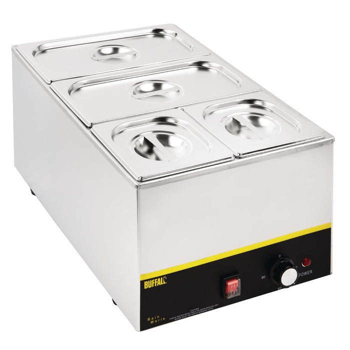 Vogue Stainless Steel Gastronorm Tray Set 2x 1/3 2 x 1/6 with Lids Vogue