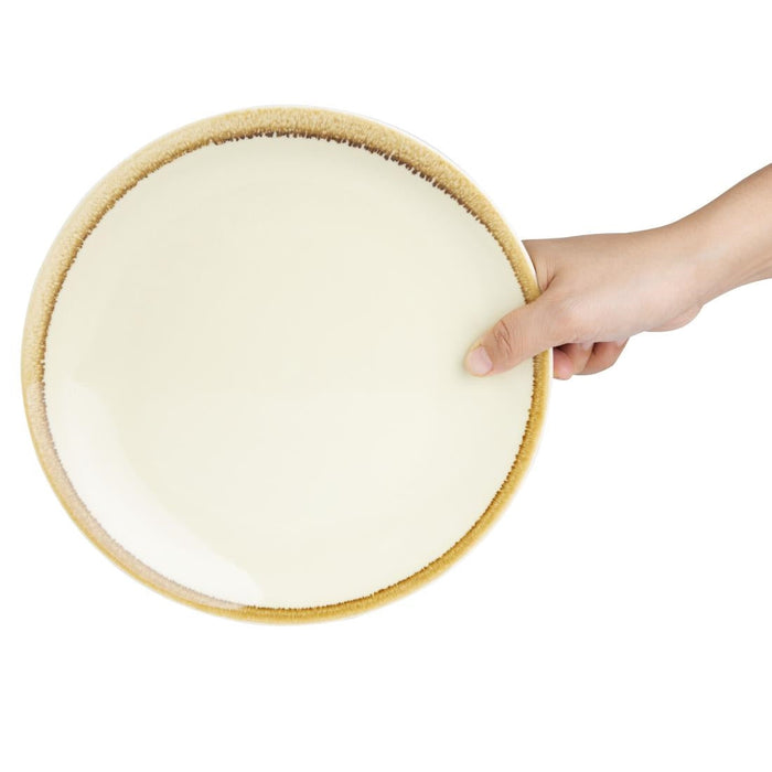 Olympia Kiln Round Coupe Plate Sandstone 230mm (6 Pack) Olympia