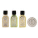 100x 30ml Bath and Shower Gel, 100x 30ml Shampoo and Conditioner, 100x 50ml Hand and Body Lotion, 100x 25g Soap