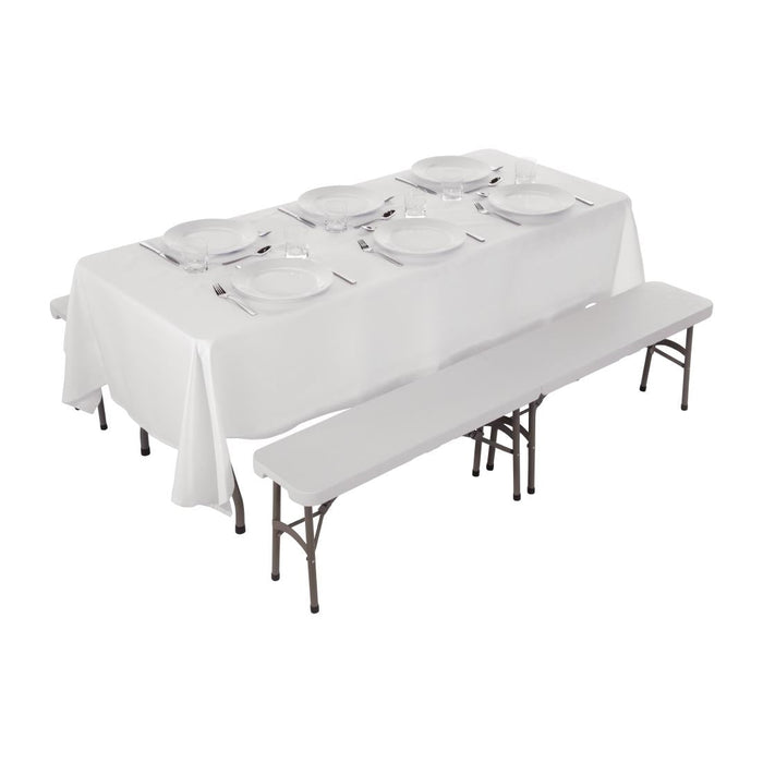 Special Offer Bolero PE Centre Folding Table 6ft with Two Folding Benches Bolero