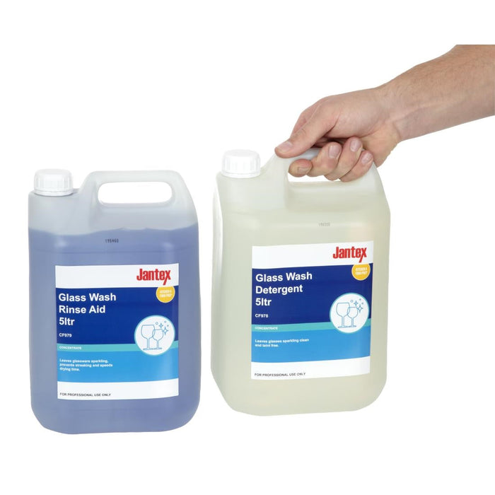 Jantex Glasswasher Detergent and Rinse Aid Concentrate 5Ltr (2 Pack) Jantex