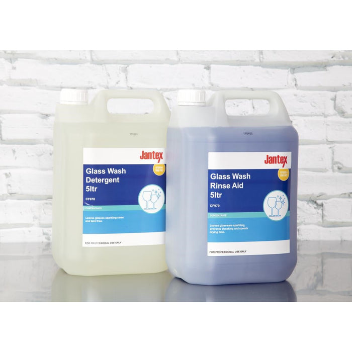 Jantex Glasswasher Detergent and Rinse Aid Concentrate 5Ltr (2 Pack) Jantex