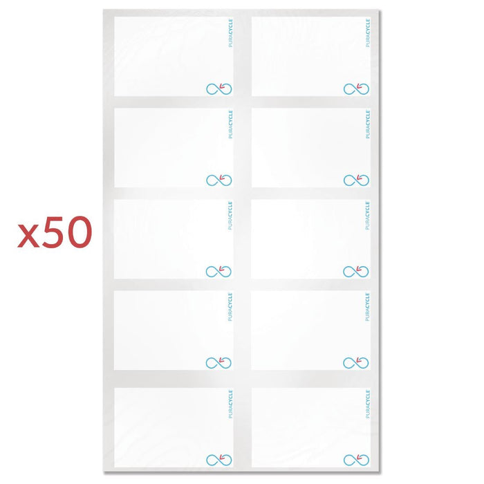 Puracycle Reusable Blank Label Pack (50 Labels, 2 Cloths) + Free Pens PuraCycle