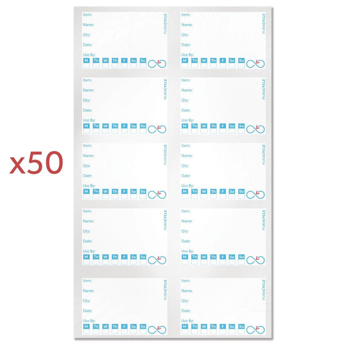 Puracycle Reusable Day Label Pack (50 Labels, 2 Cloths) + Free Pens PuraCycle
