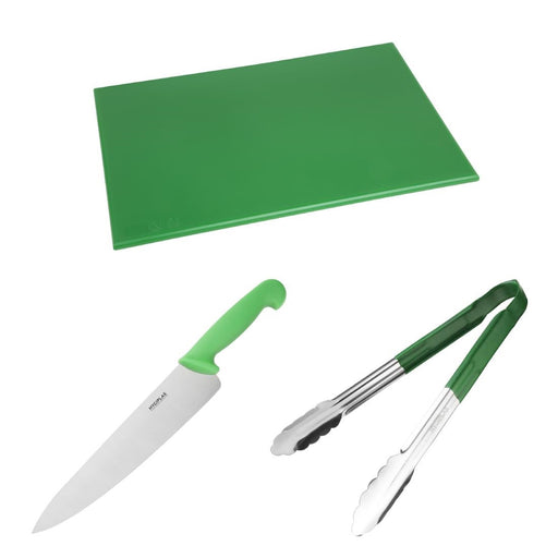 Includes Tong, Chopping Board & Cook's Knife. Green for salads and fruits