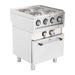 Hob: 7kW. 400V Three phase. Oven: 3kW 230V Single phase. Hardwired. Oven capacity: 3x 1/1GN