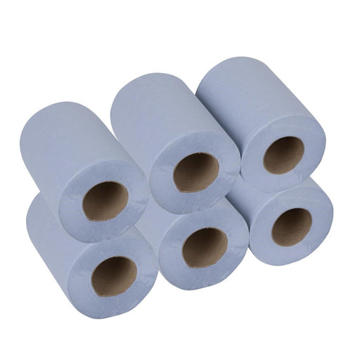 Nisbets Essentials Centrefeed Blue Rolls 2-Ply 320 Sheets (6 Pack) Nisbets Essentials