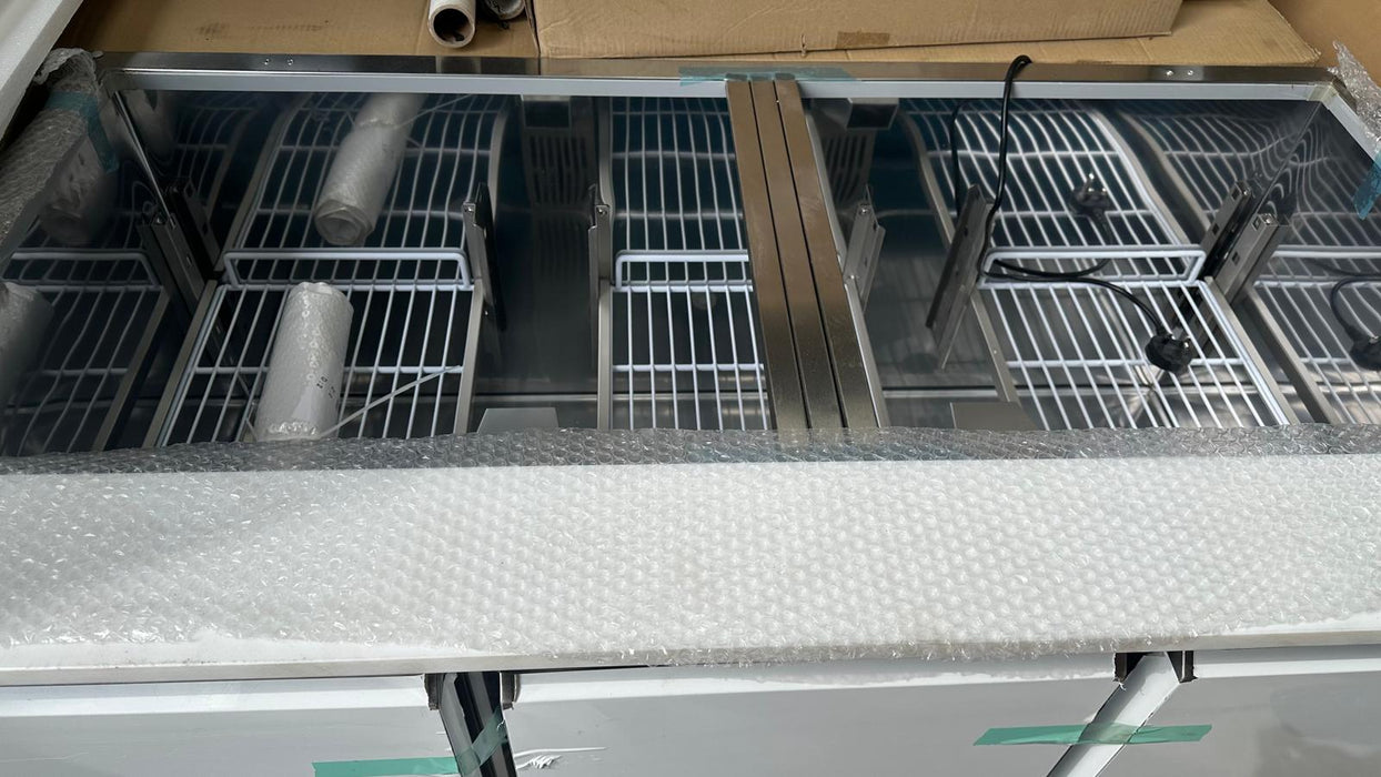 B Grade Commercial Saladette Fridge Glass Top 3 Doors  ***UNUSED*** Canmac Catering Equipment