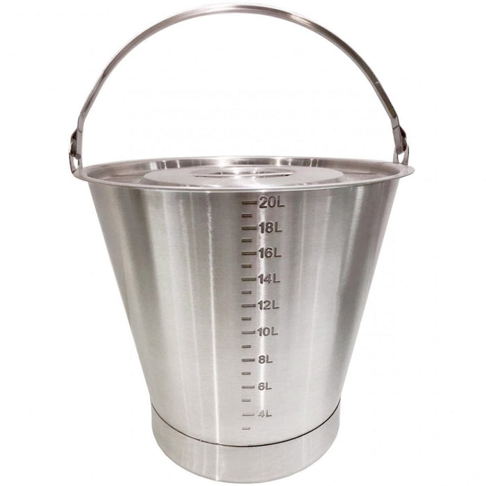 Ice Bucket with Scale 20 Litres Stainless Steel |  SBC020 Makfry