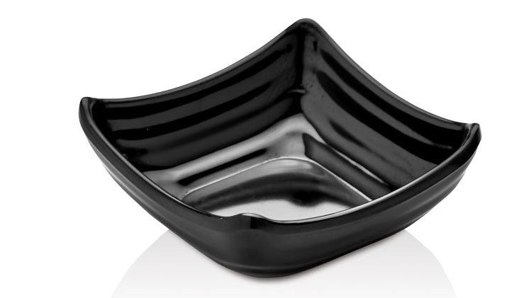 Snack Plate Plastic Dipping Bowl Black Multi-Purpose Sauce Dish Dip/Dipping Bowls Canmac