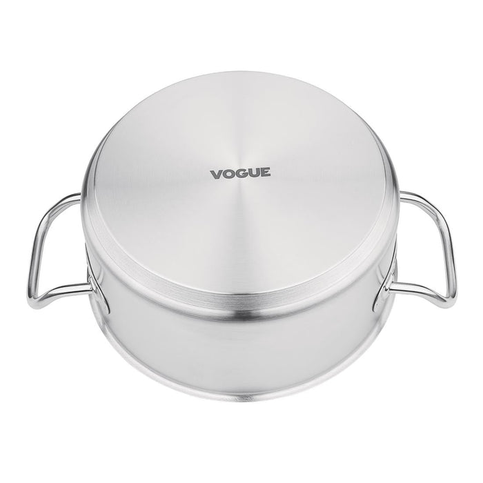 Vogue Stainless Steel Casserole Pan 24cm Vogue