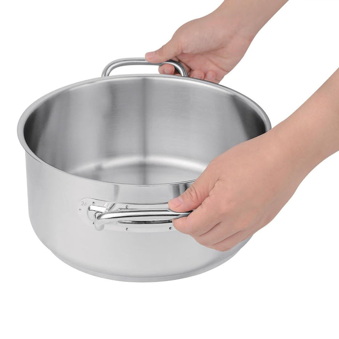 Vogue Stainless Steel Casserole Pan 24cm Vogue