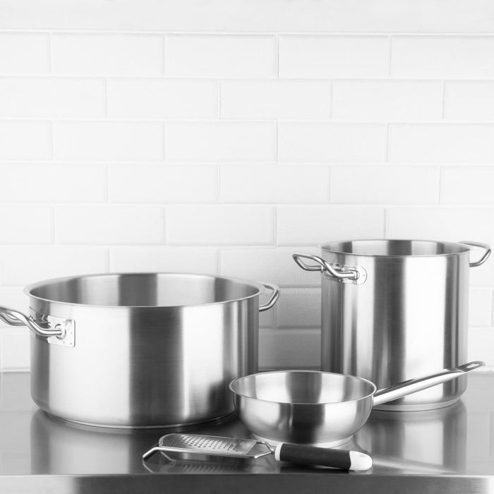 Vogue Stainless Steel Deep Stock Pot 24cm Vogue
