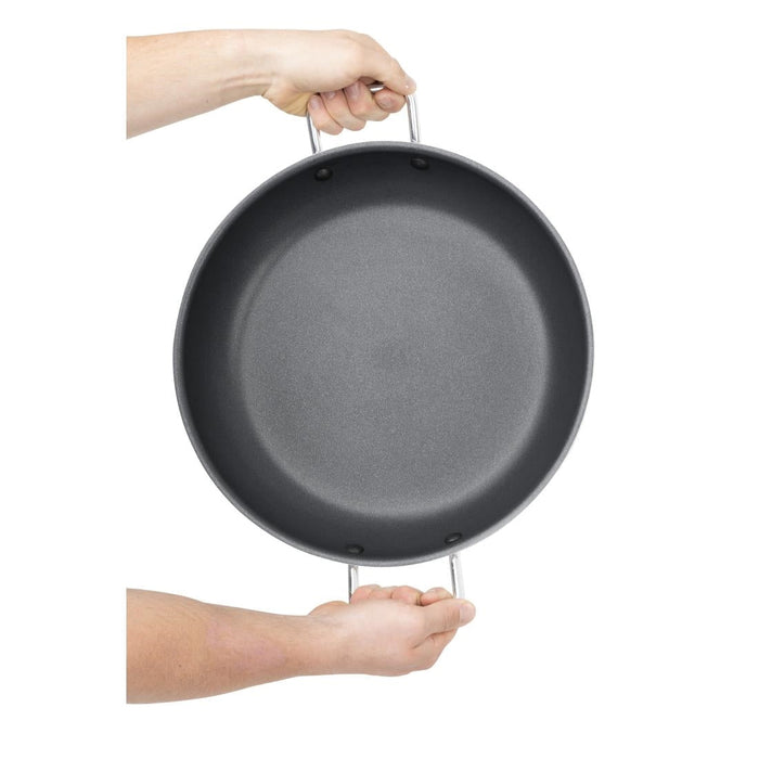 Vogue Aluminium Non-stick Teflon Platinum Plus Paella Pan 35cm Vogue