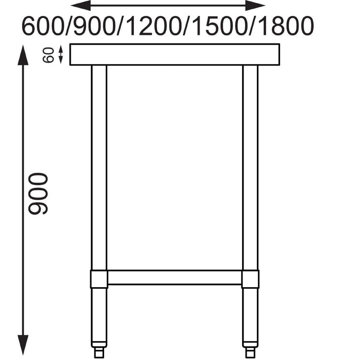 Vogue Stainless Steel Prep Table 1200mm Vogue