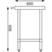 Vogue Stainless Steel Prep Table 900mm Vogue